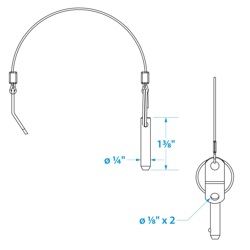 Seachoice Tethered Stainless Steel Quick Disconnect Release Pins, 1/4 In.
