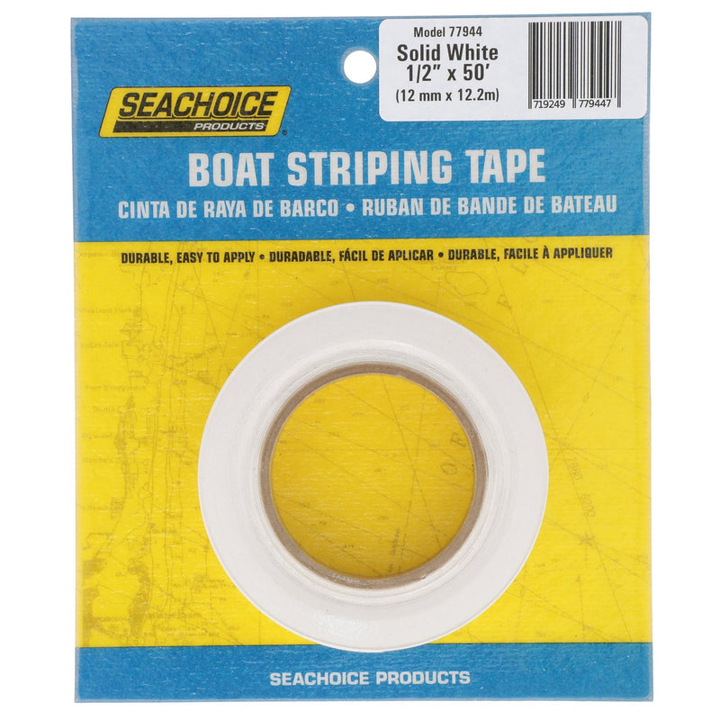 Seachoice Self-Adhesive Boat Striping Tape, 3 Mil Vinyl, 1/2 in. X 50 Ft., White