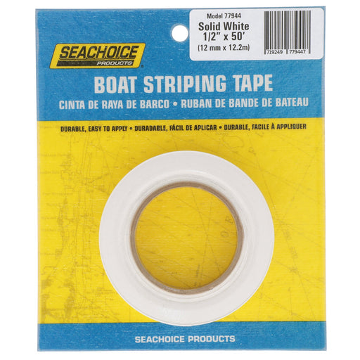 Seachoice Self-Adhesive Boat Striping Tape, 3 Mil Vinyl, 1/2 in. X 50 Ft., White