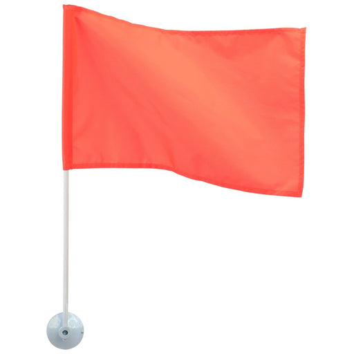 Seachoice Heavy-Duty Marine-Grade Nylon Orange Ski Flag w/ 24-in. Pole, 12 in. X 18 in.