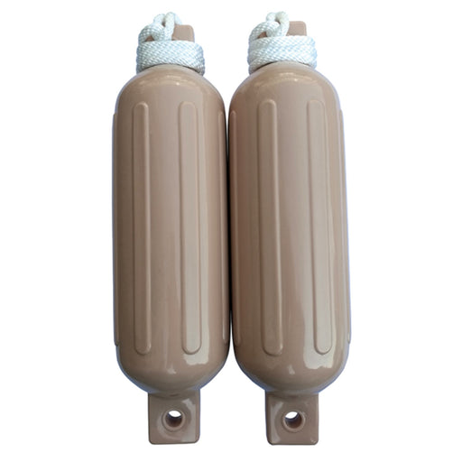 Seachoice 79254 Twin Eye Ribbed Fender Kit (Includes 2 5.5" x 20" Tan Fenders and 2 Matching 3/8 x 5' Fender Lines)