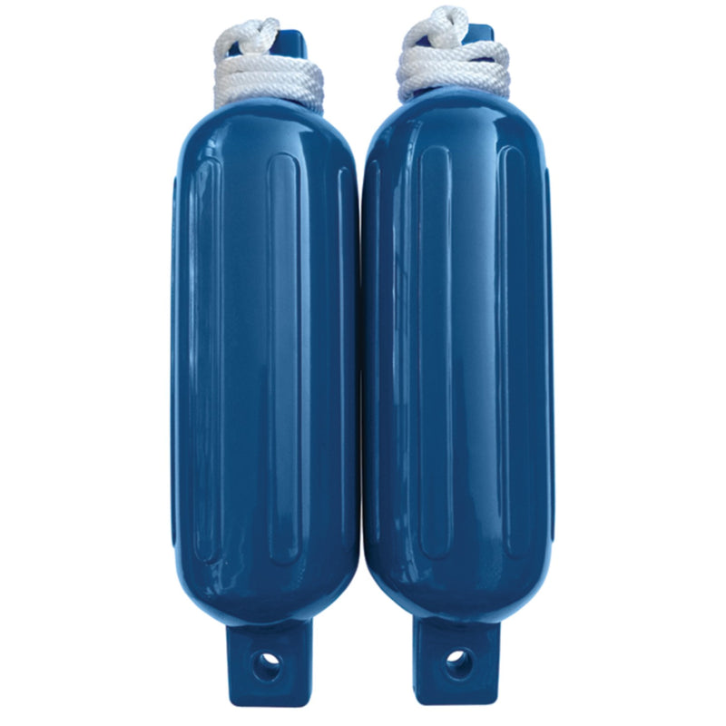 Seachoice 79253 Twin Eye Ribbed Fender Kit (Includes 2 5.5" x 20" Blue Fenders and 2 Matching 3/8 x 5' Fender Lines)