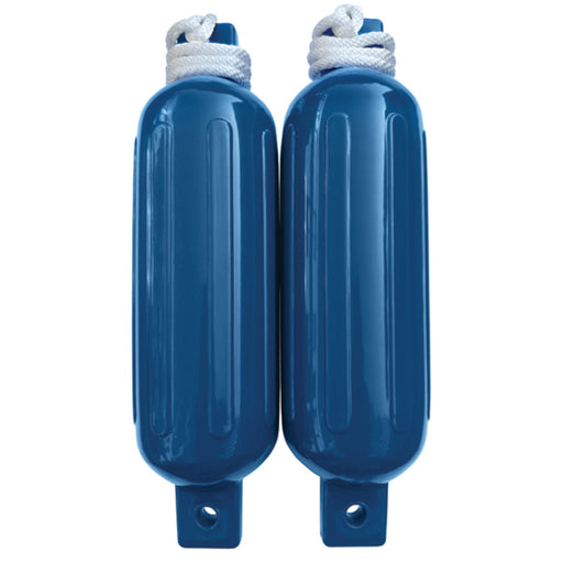 Seachoice 79273 Twin Eye Ribbed Fender Kit (Includes 2 6.5" x 23" Blue Fenders and 2 Matching 3/8 x 5' Fender Lines)