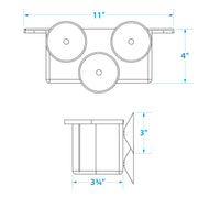 Seachoice Cockpit Organizer w/ 3 Suction Cups to Mount on Any Flat Service on Boat