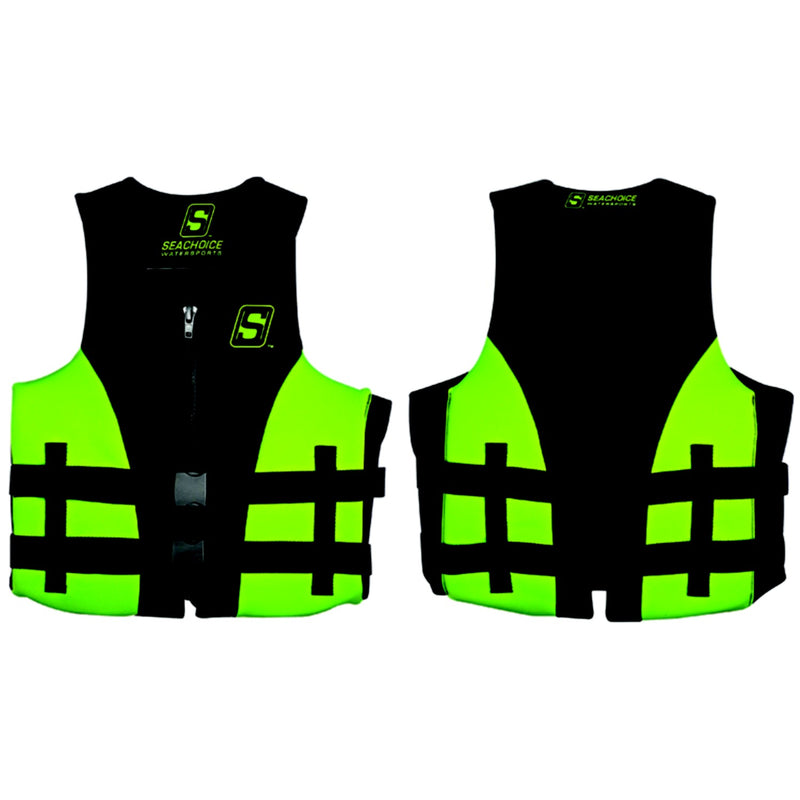 Seachoice 85145 Evoprene Multi-Sport Life Jacket - M - Green/Black, Fits Chest 33-36 in, USCG Level 70