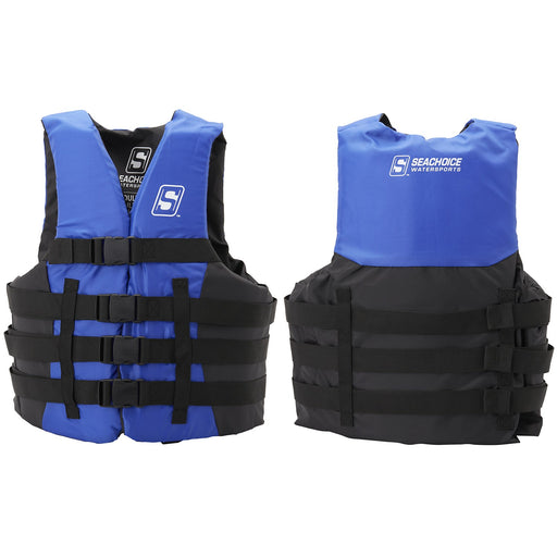 Seachoice 85353 Type III Ski Vest, 4 Belt , L/XL , Blue - USCG/TC Approved