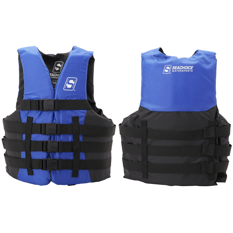 Seachoice 85343 Type III Ski Vest, 4 Belt , S/M , Blue - USCG/TC Approved