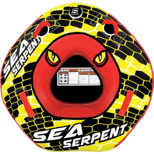 Seachoice 86901 Sea Serpent Towable Tube, Open Top Boat Tube w/ Reinforced Towing System, 1 Person, 50 In. X 48 In.