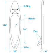 Seachoice 86941 Inflatable Stand-Up Paddle Board Kit, Includes Dual-Action Pump w/ Pressure Gauge, Ankle Leash & Carry Bag