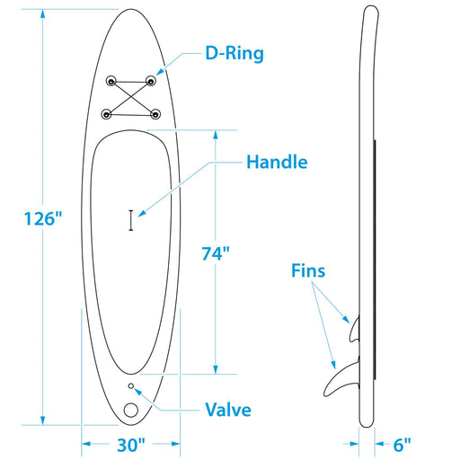 Seachoice 86941 Inflatable Stand-Up Paddle Board Kit, Includes Dual-Action Pump w/ Pressure Gauge, Ankle Leash & Carry Bag