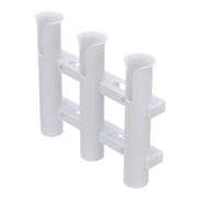 Seachoice Fishing 3-Rod Storage Rack, Holds 3 Fishing Rods With Slots for Knives and Pliers, White