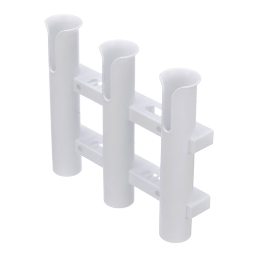 Seachoice Fishing 3-Rod Storage Rack, Holds 3 Fishing Rods With Slots for Knives and Pliers, White