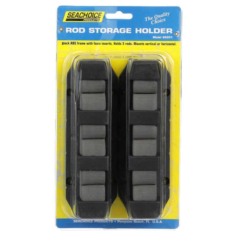 Seachoice 89501 3-Rod Storage Holder, Black, ABS Plastic