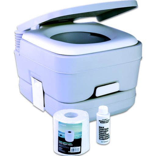 Doemtic 331962060 Bonus Pack: </b>Model 962 portable toilet 2.5 gal. with bonus tissue and treatment.