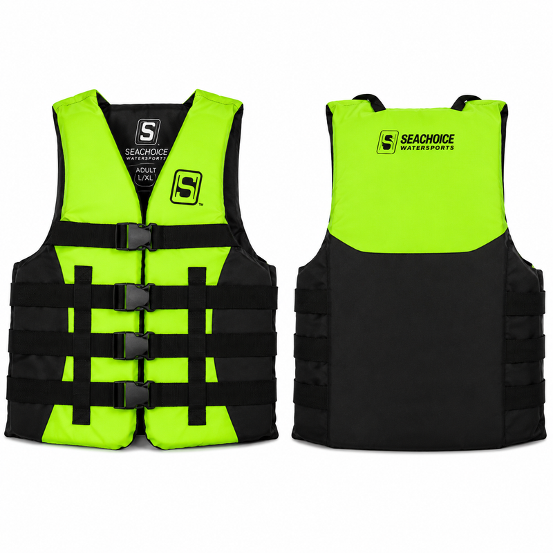 Seachoice 85147 Evoprene Multi-Sport Life Jacket – XL | Green/Black | USCG Level 70