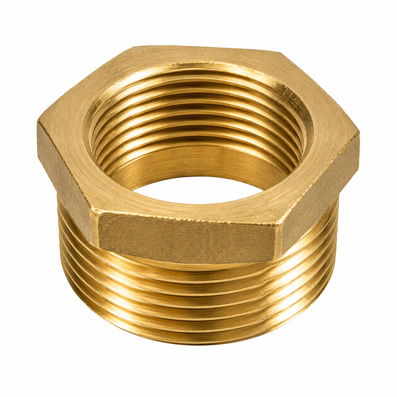 Brass Pipe Bushing 1-1/2" x 1-1/4" NPT | Marine Plumbing Reducer Fitting