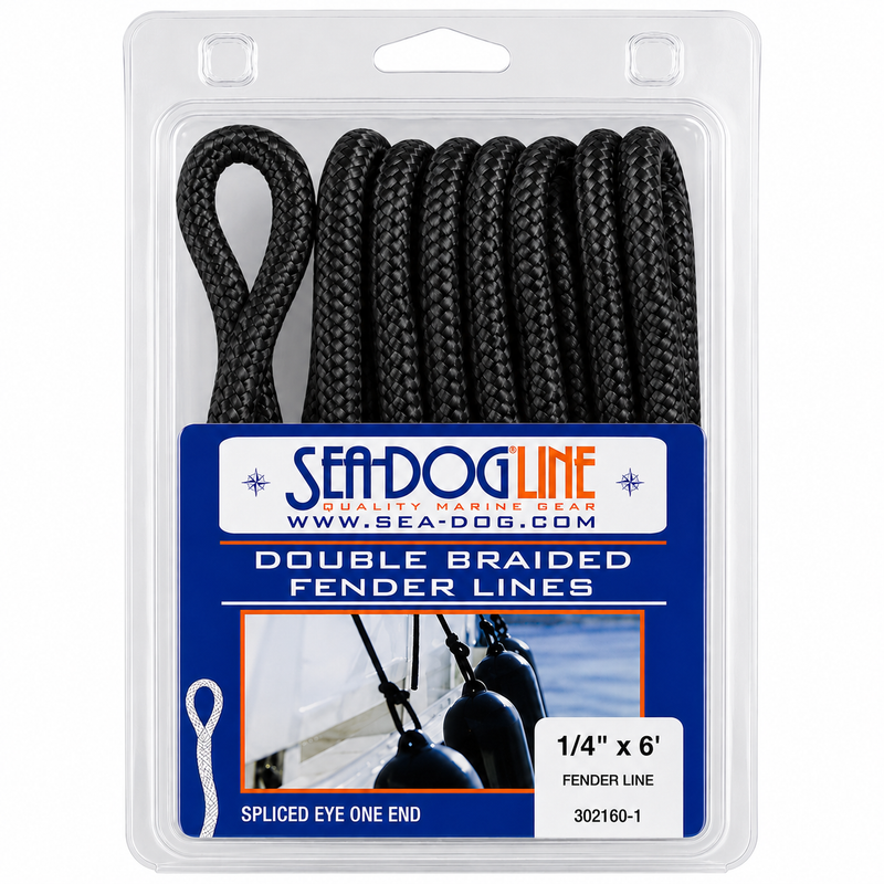 Sea-Dog Fender Line 1/4" x 6' Black
