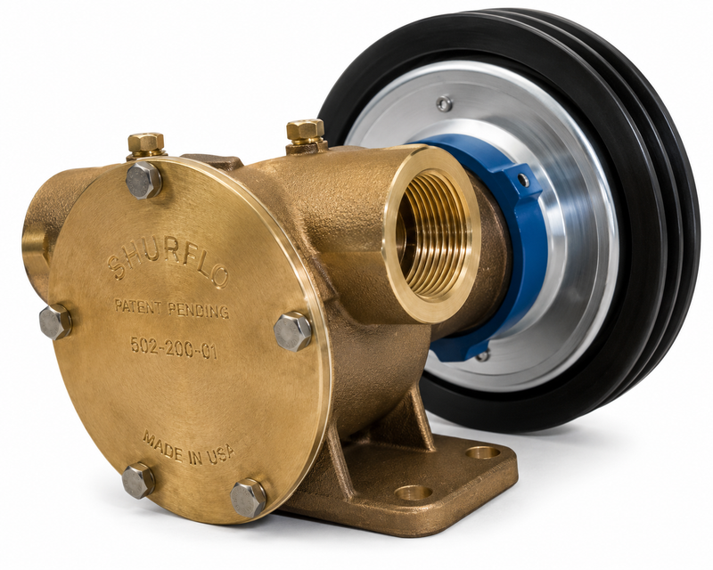 Johnson Pump F8B-5 Electric Clutch Pump — 1-1/4" NPT — 12V — 2xA Pulley — 101302284