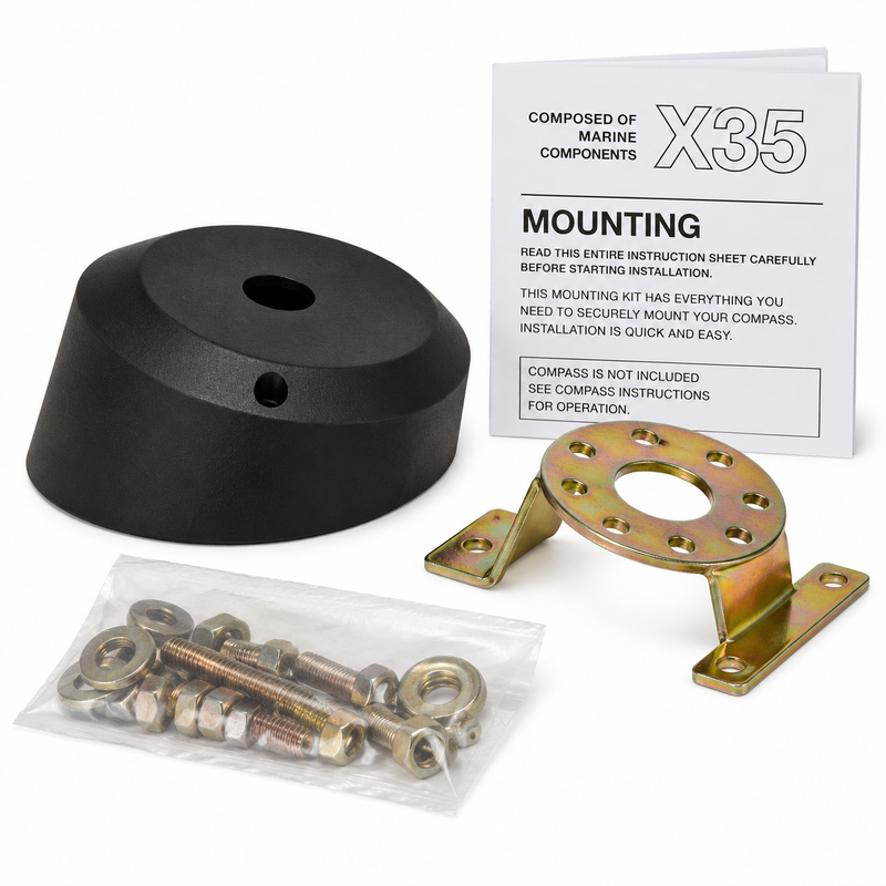 Uflex X35 20° Dash Mounting Bezel – Black, Rotary & Rack and Pinion Helms