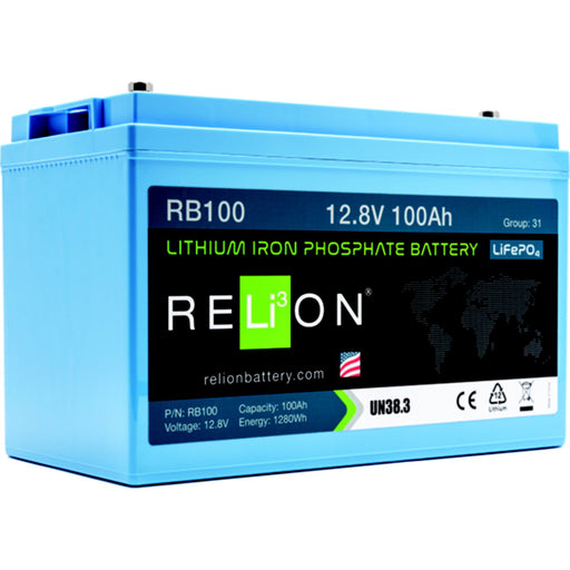RELiON RB100 LiFePO4 Lithium Iron Phosphate 12V Battery, Group 31