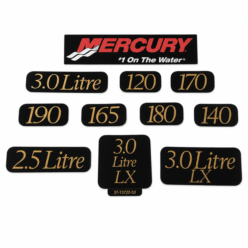 Mercury MerCruiser Quicksilver Decal Set, Engine Model 13722A11