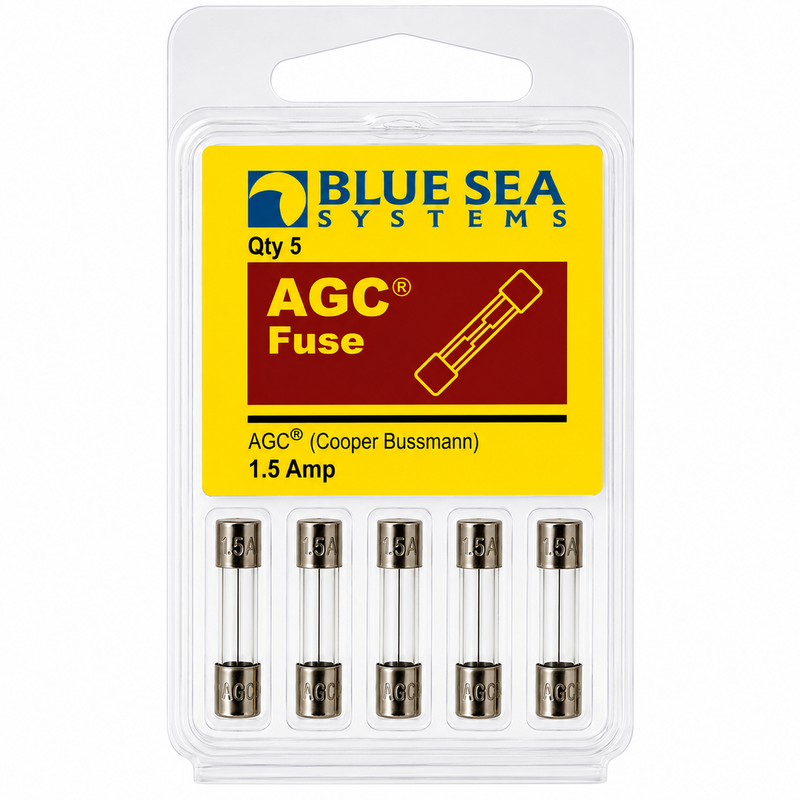 Blue Sea Systems 1.5A AGC Glass Tube Fuse – 5 Pack (BSS-5205)