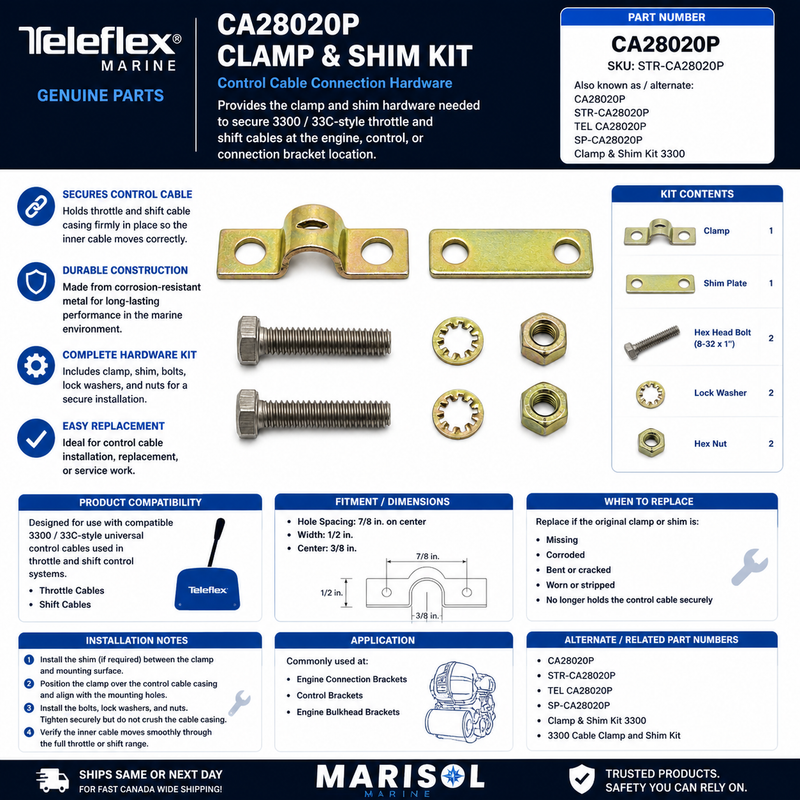 Teleflex Clamp & Shim Kit 3300 STR-CA28020P