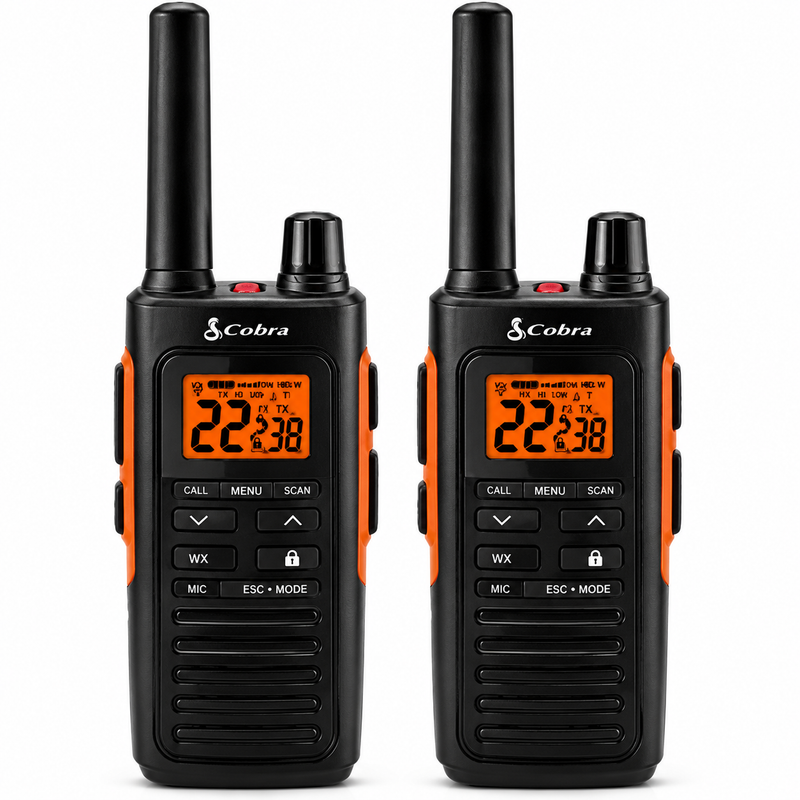 Cobra RX680 Splashproof FRS Walkie Talkies — 2-Pack — IP54 — NOAA — RX680