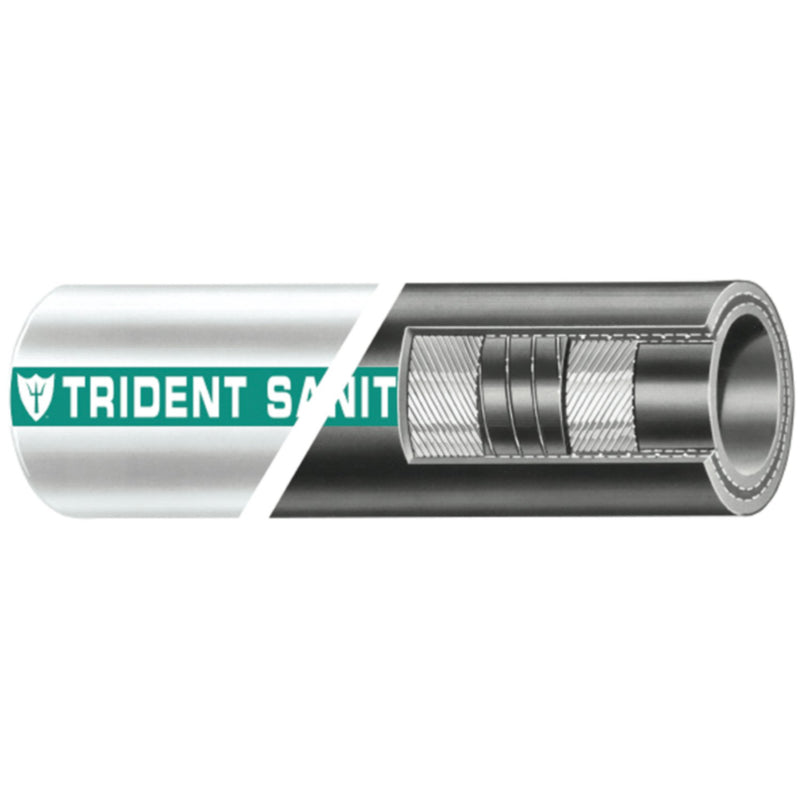 1-1/2 Sani Hose White Rubber