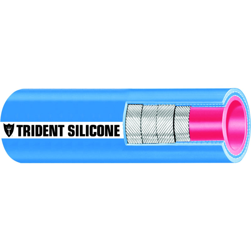 Trident 202V134036 Blue "VHT" Silicone Softwall Wet Exhaust Hose, 1-3/4" x 3'