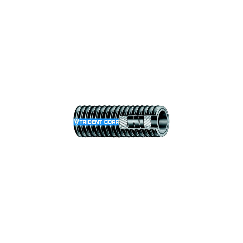 Trident 25211241B Flex Corrugated Hardwall Exhaust Hose, 1-1/2" x 12.5'