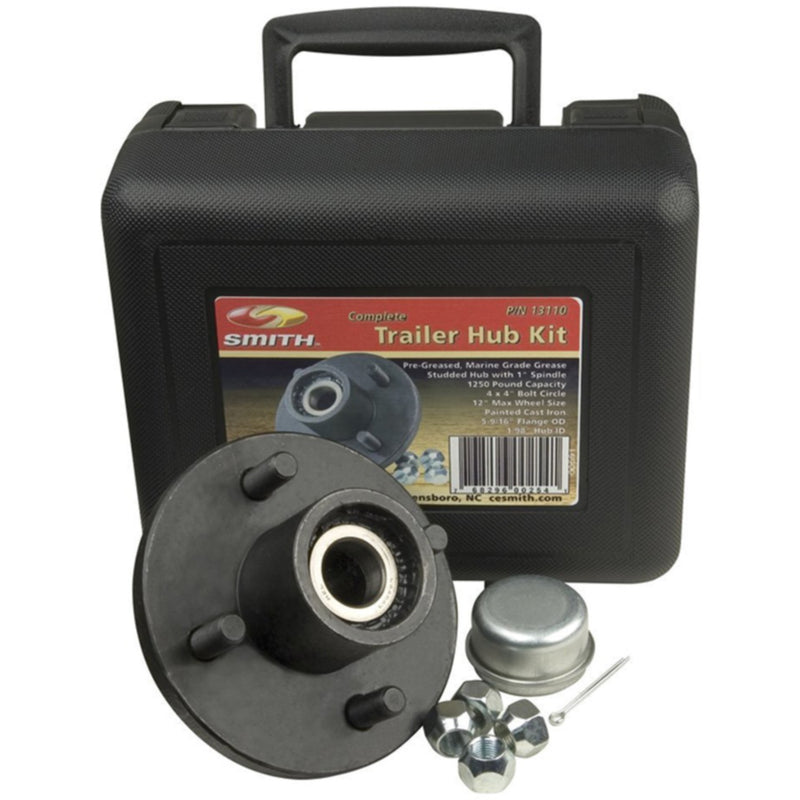 C.E. Smith 13109 Pre-Greased Replacement Hub Kit, 4 Stud, 1-1/16" Straight Shaft, 1350 lb.