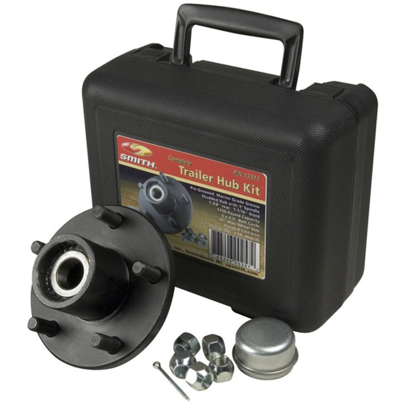 C.E. Smith 13311 Pre-Greased Replacement Hub Kit, 5 Stud, 1-1/16" Straight Shaft, 1350 lb.