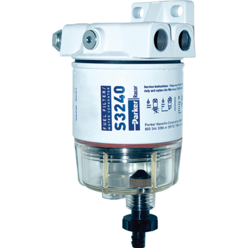 Racor 10 Micron Gas Spin-On Fuel/Water Seperator With Clear Bowl for Outboards