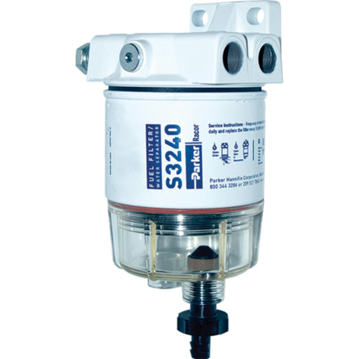 Racor 10 Micron Gas Spin-On Fuel/Water Seperator With Clear Bowl for Outboards