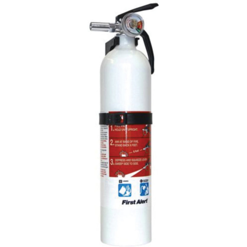 First Alert FE1A10GOWA Multi-Purpose Dry Chemical Fire Extinguisher, White, 1A-10B:C