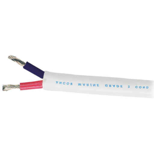Ancor Marine Grade 121110 Tinned Duplex Cable Red and Black w/White Jacket, 10/2 100'