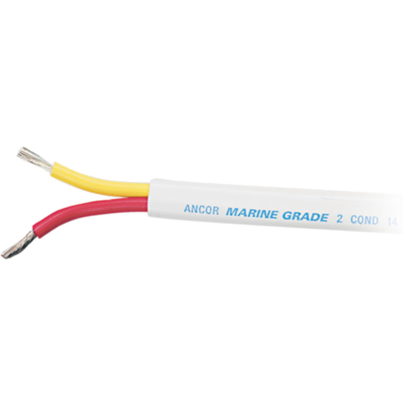 Ancor Marine Grade 124550 Tinned Duplex Safety Cable Red and Yellow With White Jacket, 14/2 Flat, 500'