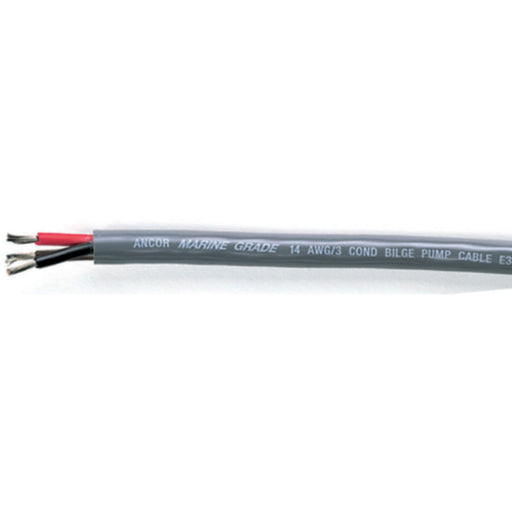 Ancor 156410 Marine Grade™ Tinned Copper Round Bilge Pump Cable, Black/Brown/Red Conductors, 14/3 AWG, 100', Grey