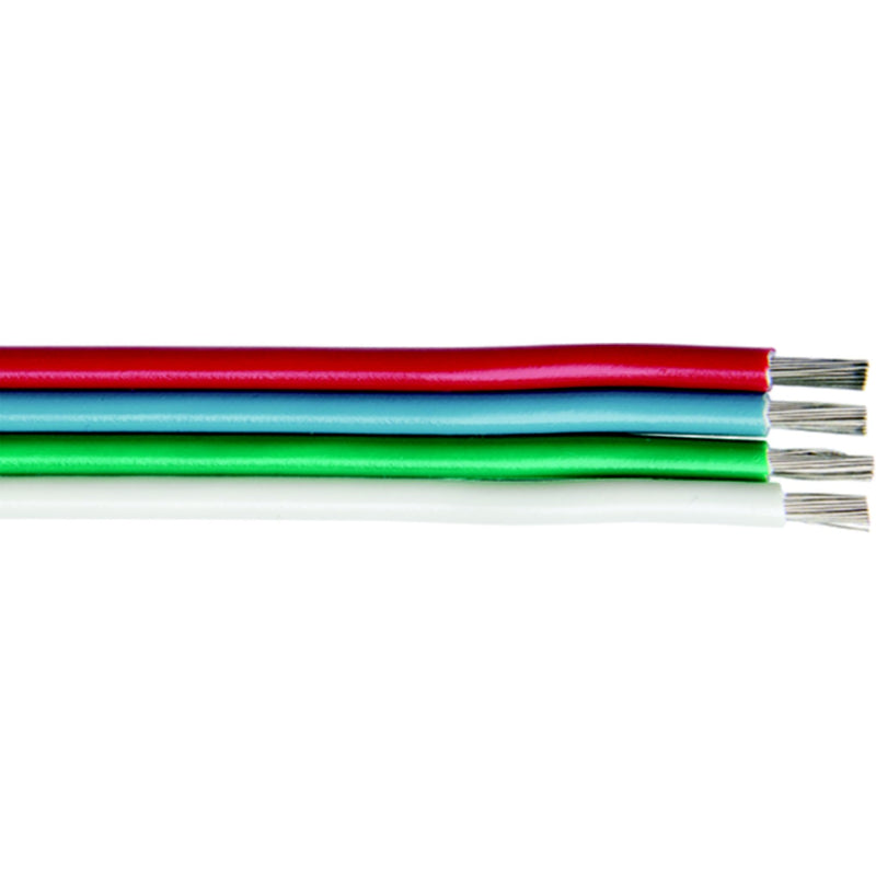 Ancor 160110 Flat Ribbon Bonded RGBW Cable, 16/4, 100'