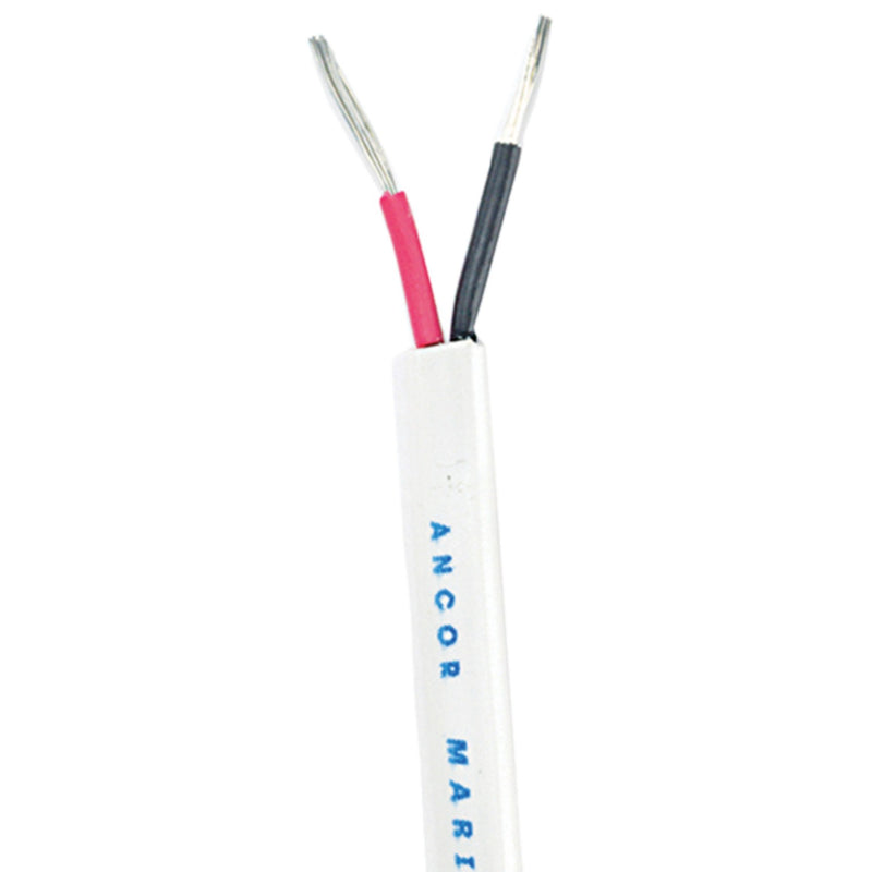 Ancor 122010 Marine Grade™ Tinned Copper White Flat Signal Cable, 20/2 AWG, 100', Black/Red
