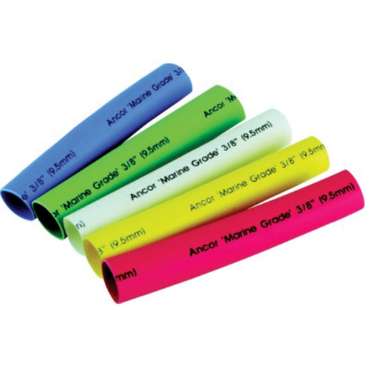 Ancor Adhesive Lined Heat Shrink Tubing Assorted 3/8" x 6" (Black, Green, Red, White, Yellow)