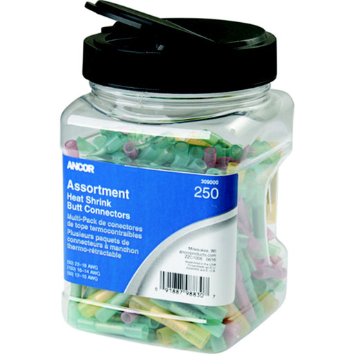 Ancor 309000 Marine Grade™ Heat Shrink Butt Connectors, 22-18 , 16-14 & 12-10 AWG, Assorted, 250/Pk