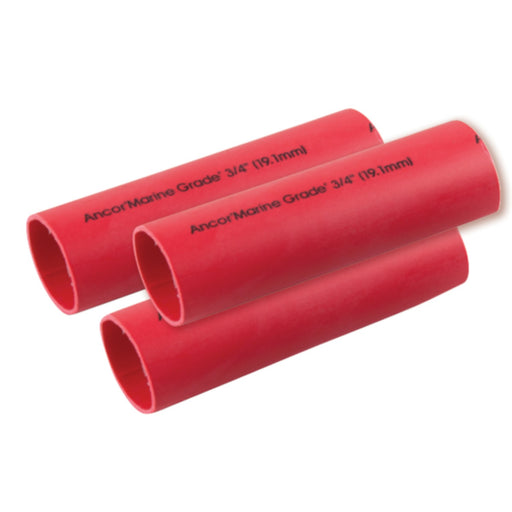 Ancor 327606 Marine Grade Heat Shrink Heavy Wall Battery Cable Tube For 2-4/0, 1" x 3" (2/Pack), Red