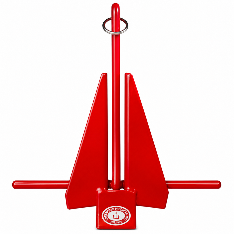 Greenfield PVC-Coated Fluke-Type Slip Ring Anchor – Red