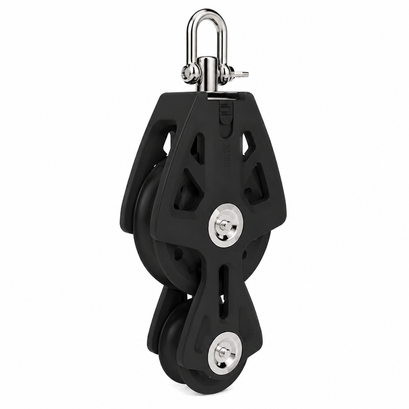Lewmar 50mm Synchro Fiddle Block – Black, 1/4”–3/8” Line