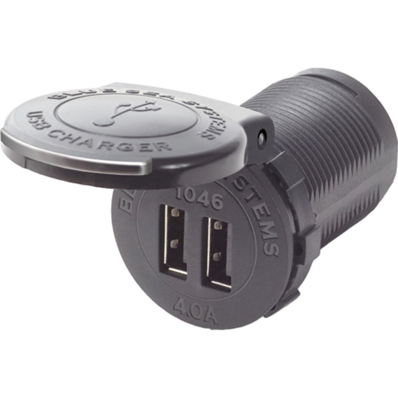 Blue Sea Systems 1046BSS Dual USB Charger Socket Mount 48V DC