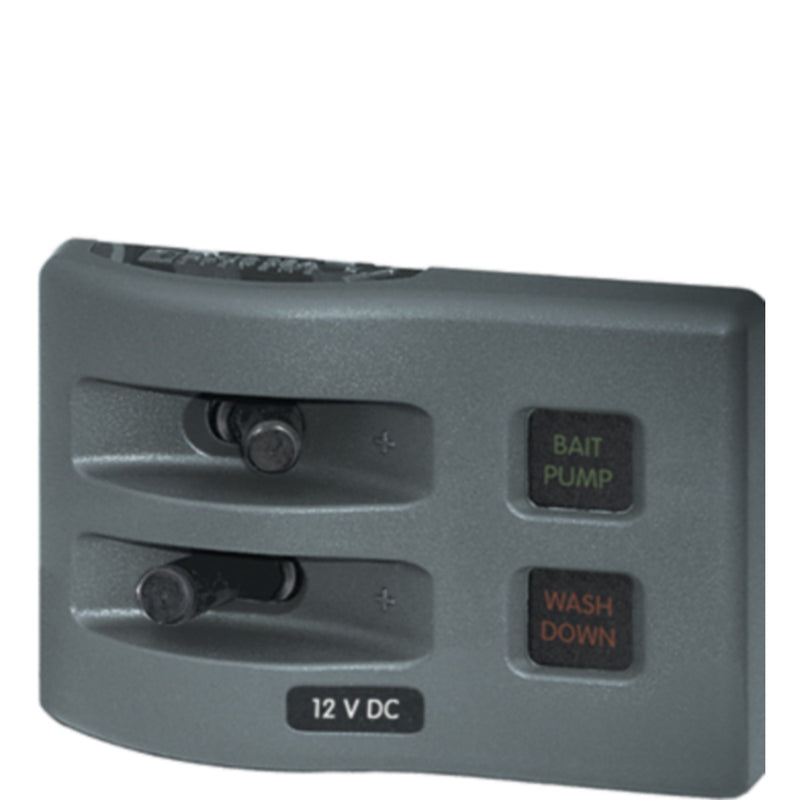 Blue Sea Systems 4302 WeatherDeck 12V DC 2 Position Waterproof Fuse Panel, Gray
