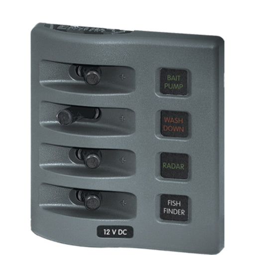 Weather Deck Fuse Panel 4 Pos Gray