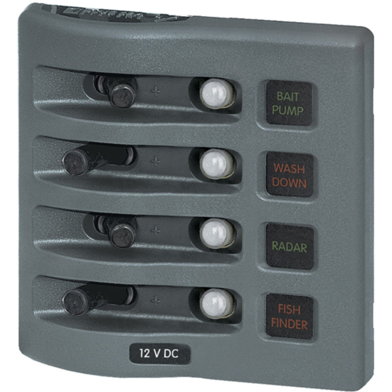 Weatherdeck Breaker Panel 12VAC 4 Pos Gray